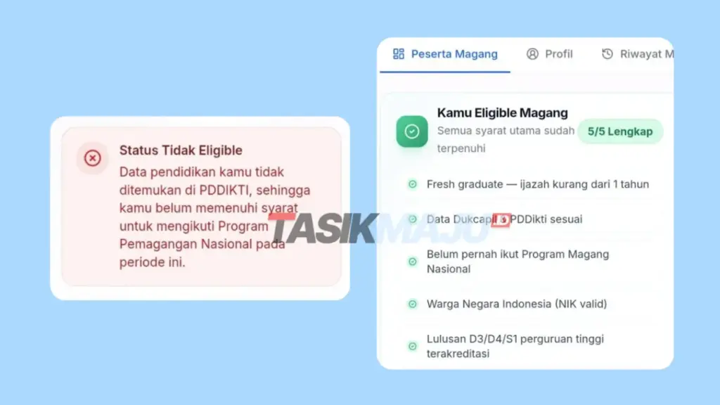 Status MagangHub Tidak Eligible